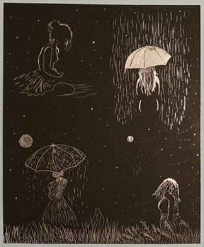 I loved working multiple ideas into one work for this one