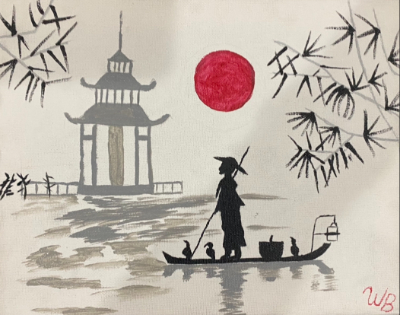 My last painting started in school for this year. Its simple but fit well with looking to a place, to my future for the summer and school next year.