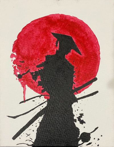 This painting was made at the behest of my father and took hevy inspiration from his moto shown in the title.